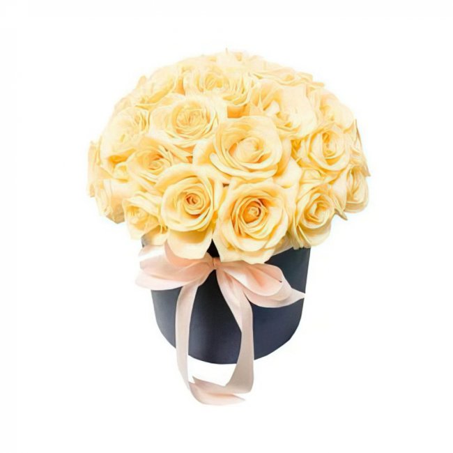 Букет цветов "Шляпная коробка Перламутровый закат" Букет цветов "Шляпная коробка Перламутровый закат"